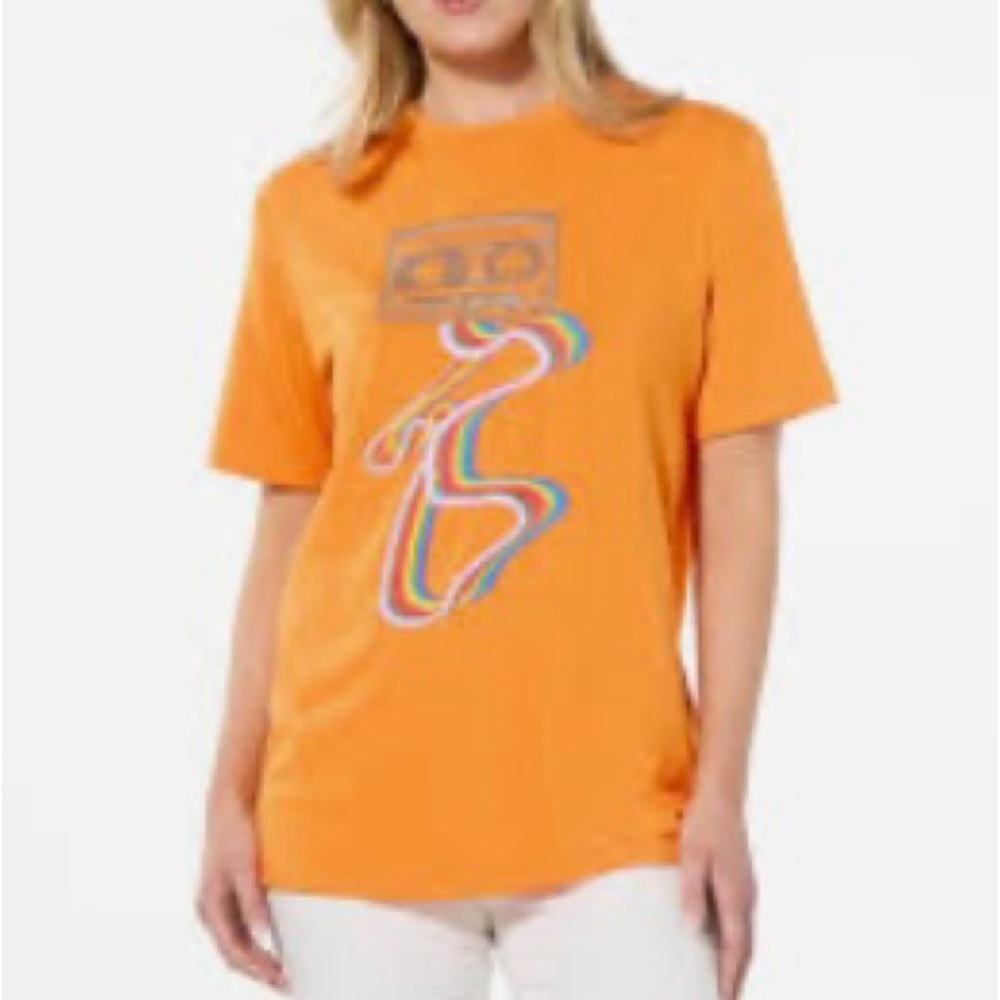 Curations X Ty Mayberry Pride Unisex Graphic Cassette Tee Vibrant Orange XXL